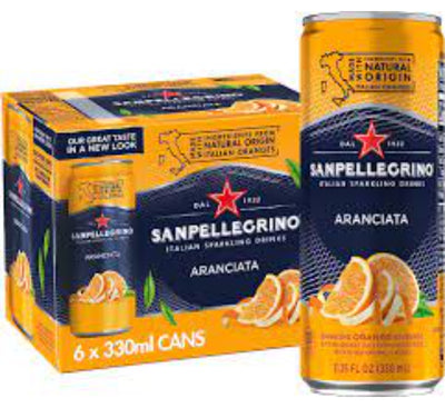 Sanpellegrino Italian Sparkling drinks Naturali Aranciata 330ml (6 pack )