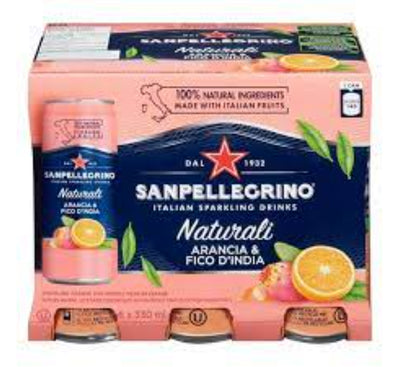 Sanpellegrino Italian Sparkling drinks Naturali Arania & Fico D'India 330ml (6 pack )
