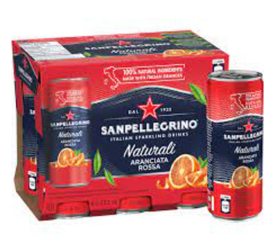Sanpellegrino Italian Sparkling drinks Naturali Aranciata Rossa 330ml (6 pack )