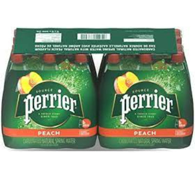 Perrier Carbonated Natural Spring Water Peach Flavor 500ml (24pack)