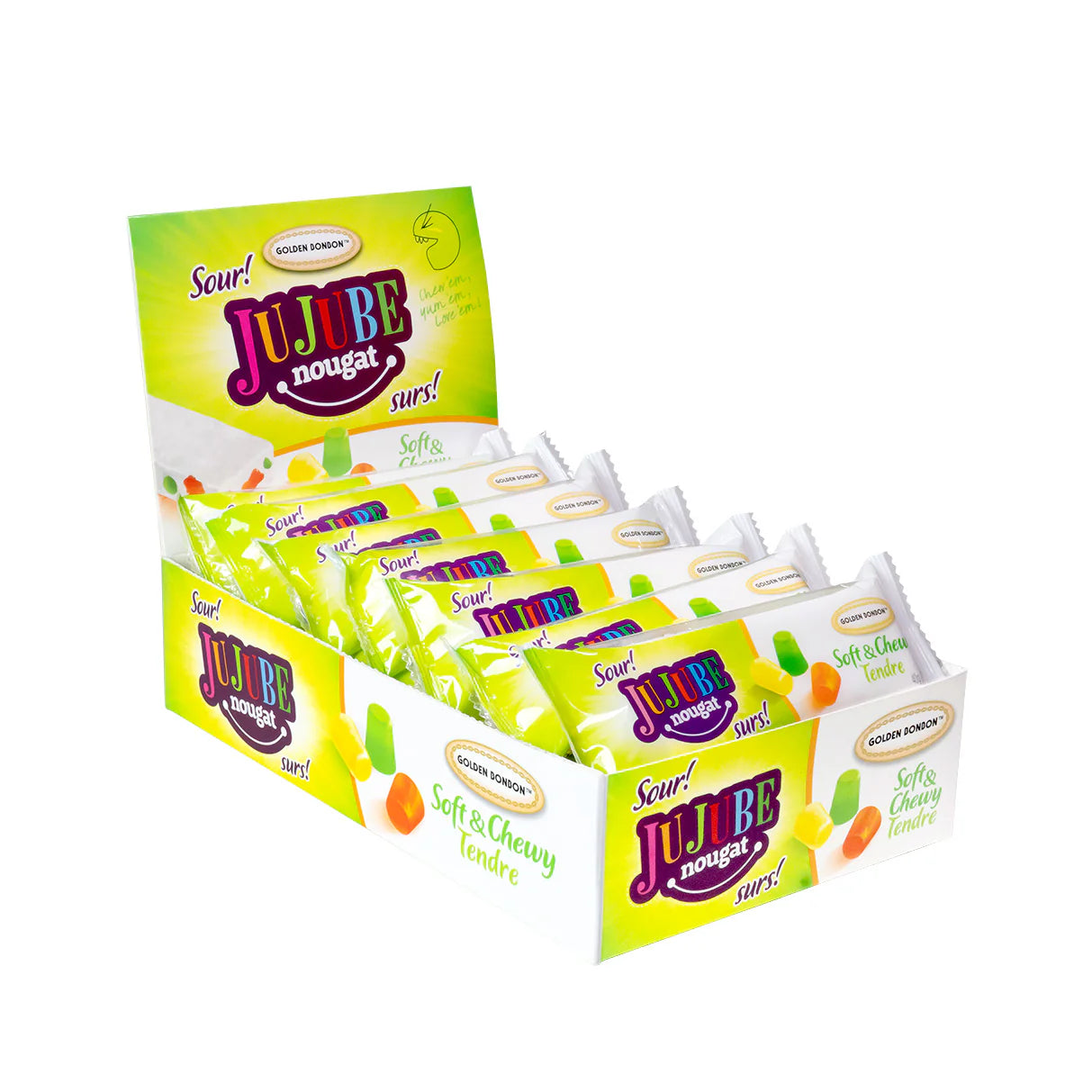 Jujube Sour Nougat Bar - 18ct