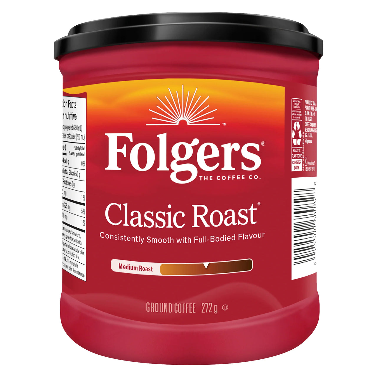 Folgers Classic Roast Ground Coffee 272g - Case of 12