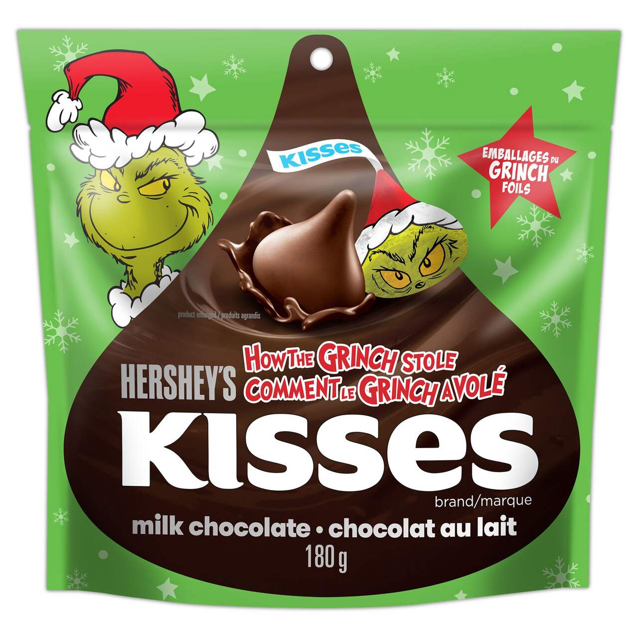 Hershey's Kisses The Grinch Milk Chocolate 180g - Case of 21