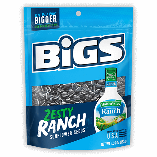 Bigs Zesty Ranch Sunflower Seeds Bag - Case of 12