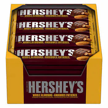 Hershey's Whole Almond Chocolate Bar 43g - 36ct