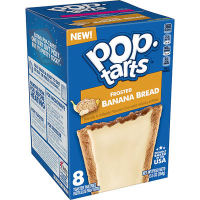 Pop Tarts Frosted Banana Bread 384g - Box of 8 Pastries