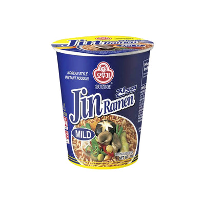 Ottogi Jin Mild Ramen Noodles Soup Cup 65g (6 pack)