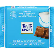 Ritter Sport Alpine Milk Chocolate Bars 100g - 12ct