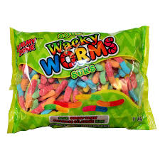 Gummy Zone Wacky Worms Sours Gummy Candy Super Size (Case of 12)