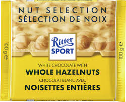 Ritter Sport White Chocolate with Whole Hazelnuts Bars 100g - 10ct