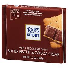 Ritter Sport Milk Chocolate with Butter Biscuit & Cocoa Creme Bars 100g - 11ct