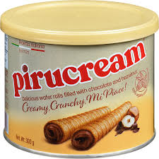 Pirucream Chocolate Hazelnut Wafer Rolls Tin 300g