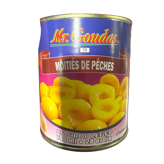 Mr. Goudas Peach Halves 796ml - Case of 12
