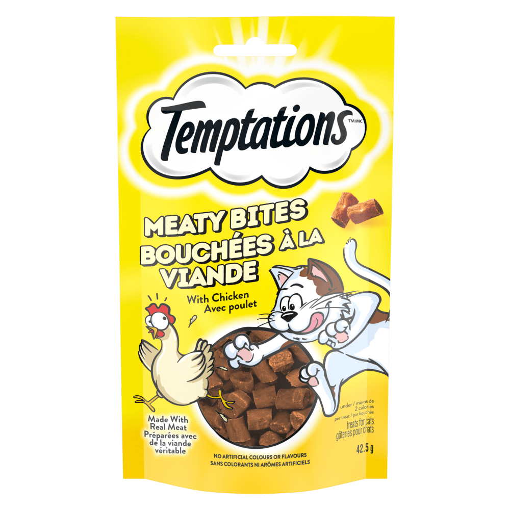 Temptations Meaty Bites Chicken Cat Food 43g - Case of 12