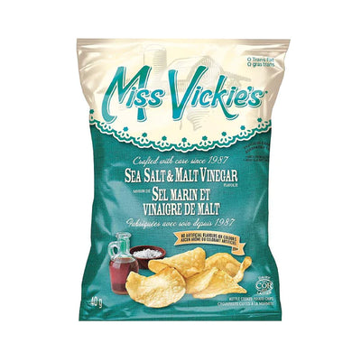 Miss Vickie's Sea Salt & Malt Vinegar Chips 40g - 36ct