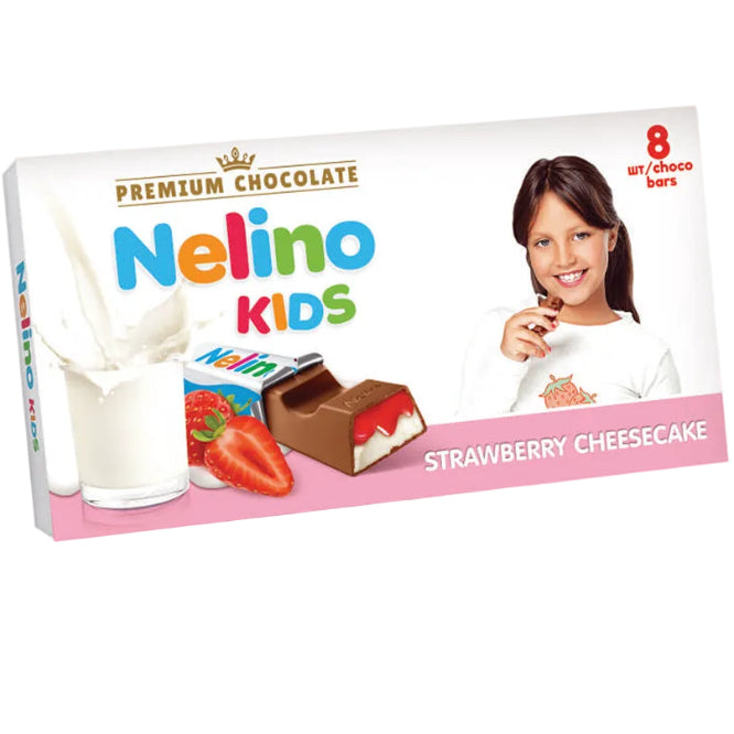 Nelino Kids Strawberry Cheesecake Chocolate 100g 8ct - Case of 20