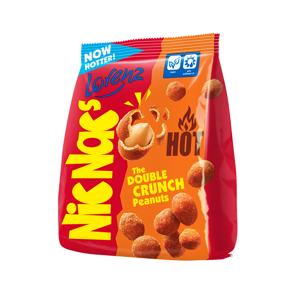 Lorenz Nic Nac's The Double Crunch Peanuts Hot 125g - Case of 14 (EU)