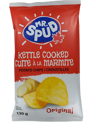 Mr. Spud Kettle Cooked Original Chips 130g - Case of 16