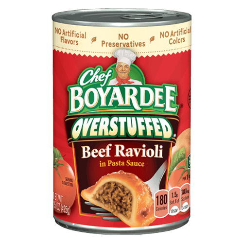 Chef Boyardee Overstuffed Beef Ravioli 425g - Case of 12