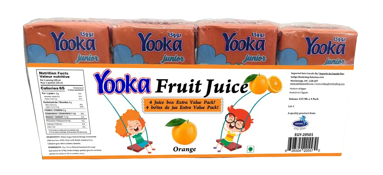 Yooka Fruit Juice Orange 125g - 4 Pack