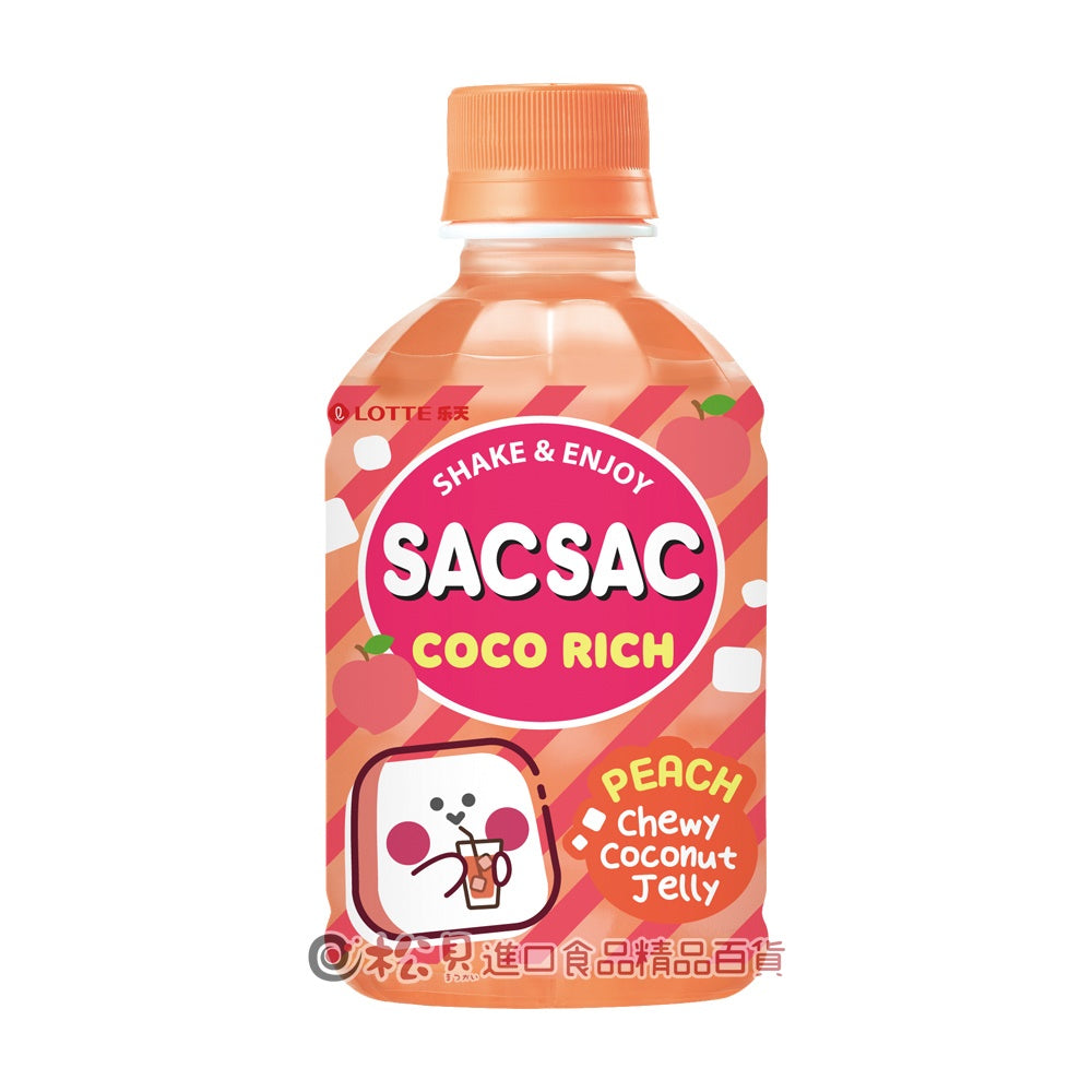 Lotte Sac Sac Coco Rich Peach 238ml - Case of 6 (Korea)