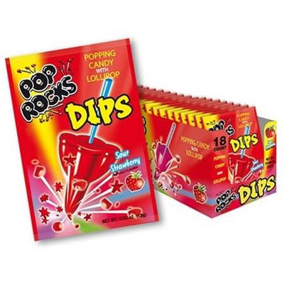 Pop Rocks Dips Sour Strawberry 18g (Case of 18)