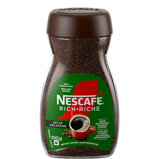 Nescafe Rich Decaf Instant Coffee 100g - Case of 12