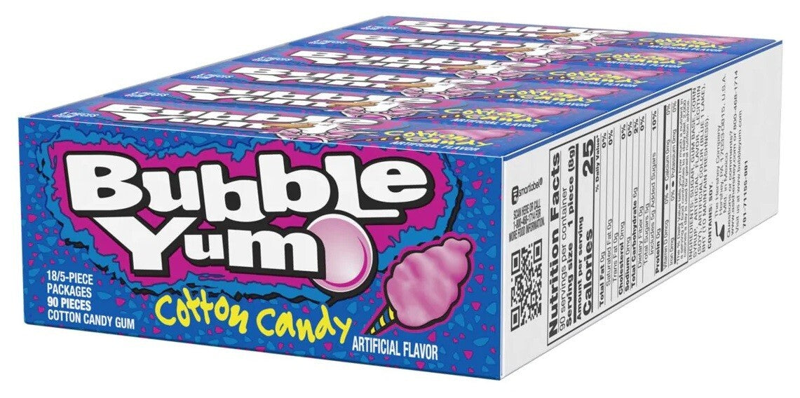 Bubble Yum Cotton Candy 5 Pcs - 18ct