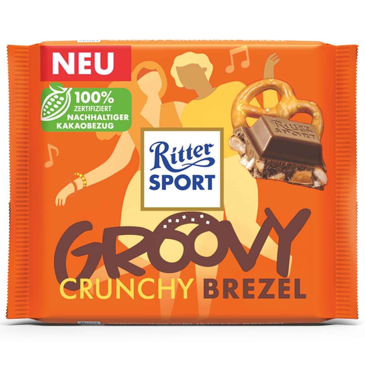 Ritter Sport Groovy Crunchy Pretzel Bars 100g - 11ct