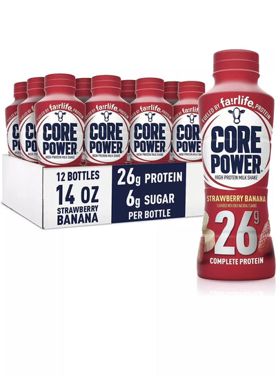 Core Power High Protein Milkshake Strawberry Banana 414ml (12 pack)
