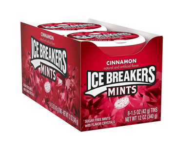 Ice Breakers Mints Cinnamon Tins - Case of 8