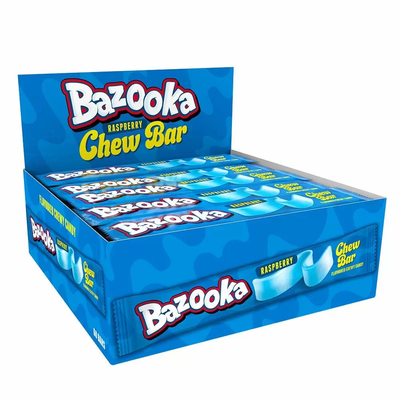 Bazooka Raspberry Chew Bar 60ct - UK