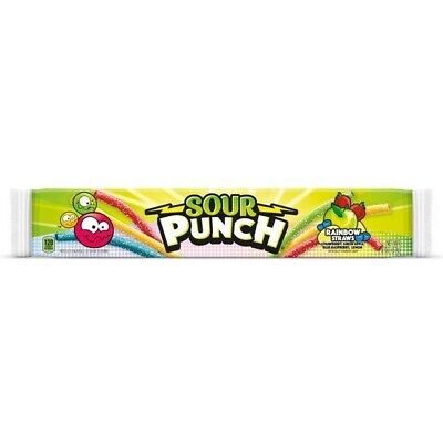 Sour Punch Rainbow Straws Candy - 12ct