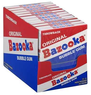 Bazooka Bubblegum Throwback Original 6pcs - 12ct