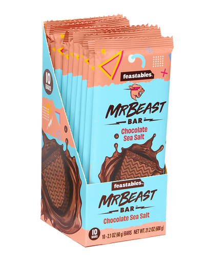 Mr. Beast Feastables Chocolate Sea Salt Bar 60g - Box of 10