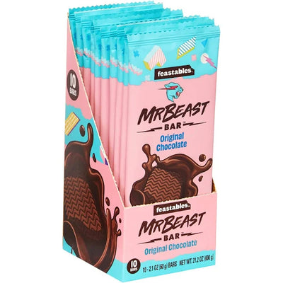 Mr. Beast Feastables Original Chocolate Bar 60g - Box of 10