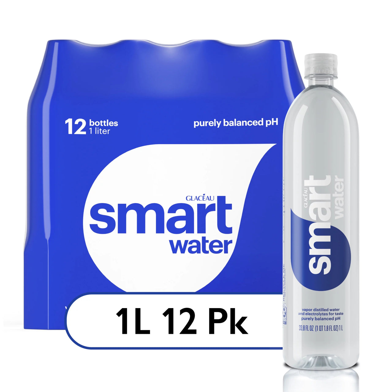 Glaceau Smartwater Vapour Distilled Water 1L (12 Pack)