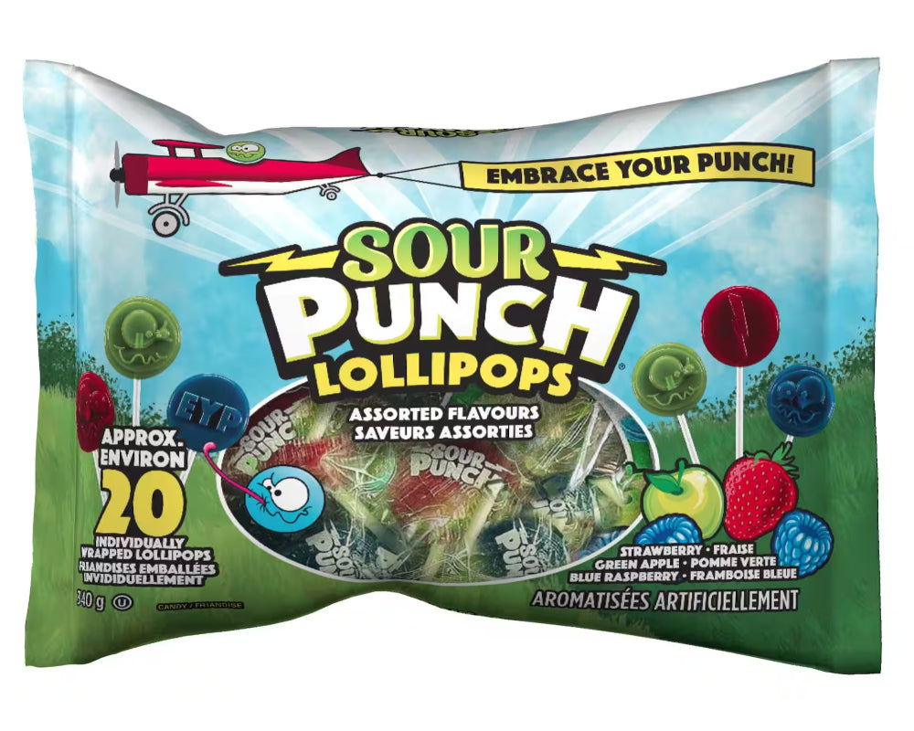 Sour Punch Lollipops - 20ct