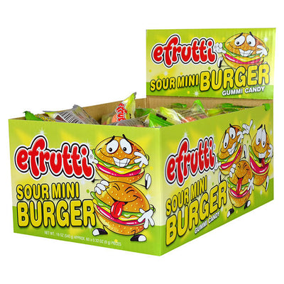Efrutti Sour Mini Burger - Box of 60