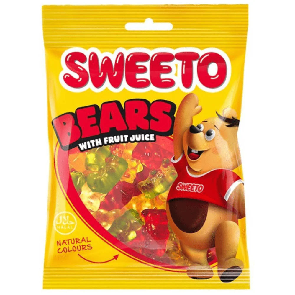 Sweeto Bears with Fruit Juice Peg Bag 80g - Case of 12