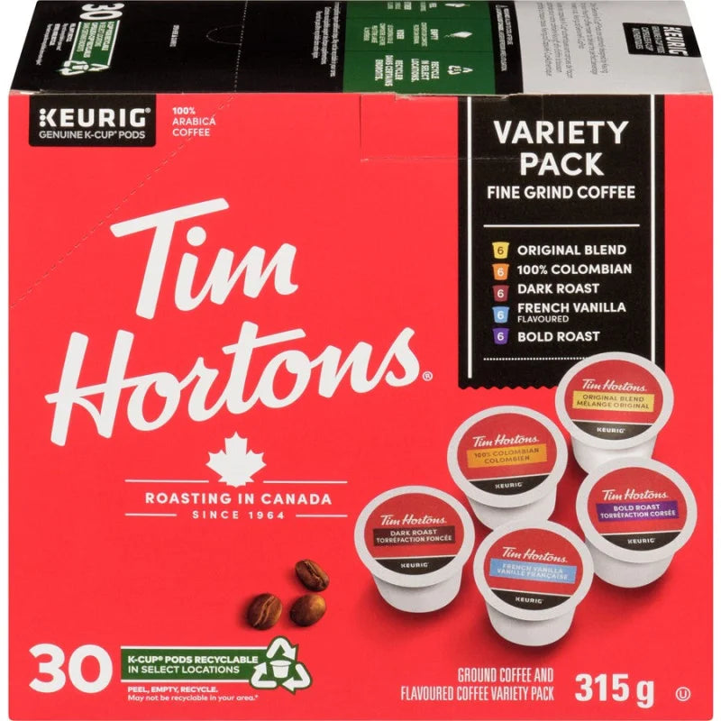 Tim Hortons Variety Pack Coffee K-Cups 315g - 30ct