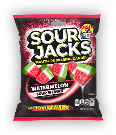 Sour Jacks Watermelon Sour Wedges (Case of 12)