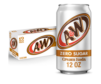 A&W Cream Soda Can Zero - (Case of 12)