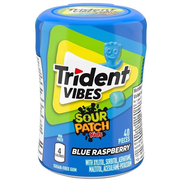 Trident Vibes Blue Raspberry Sour Patch Btl 40pc - (Box of 6)