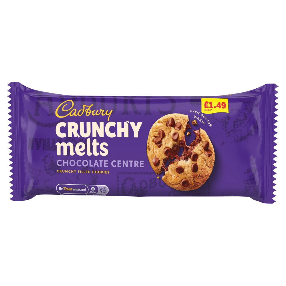 Cadbury Crunchy Melts Chocolate Centre Cookies 156g - Case of 12 (UK)