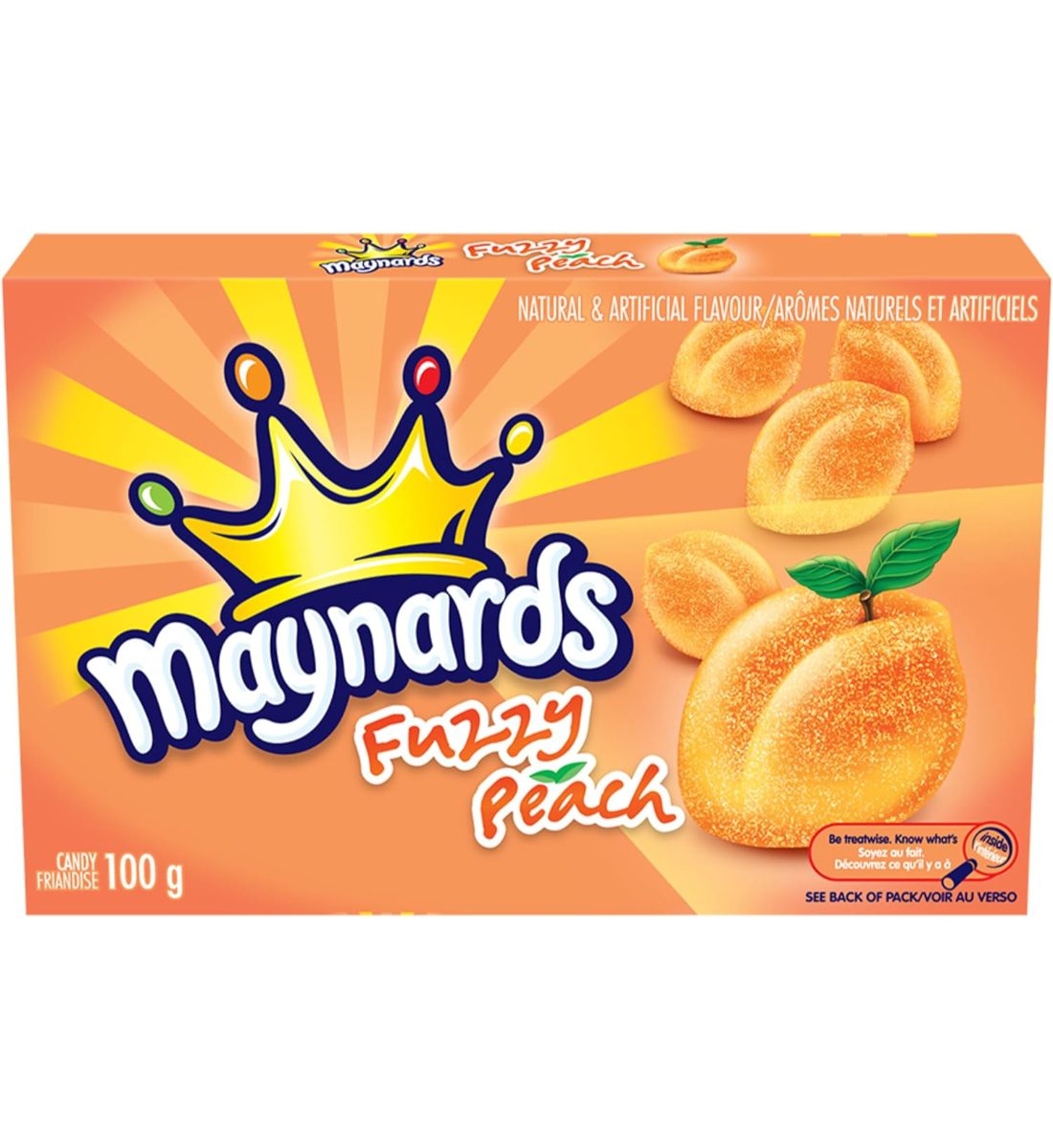 Maynards Fuzzy Peach Theater Box 100g - Case of 12