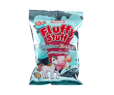 Charms Fluffy Stuff Rainbow Sherbet Unicorn Cotton Candy (Case of 24)