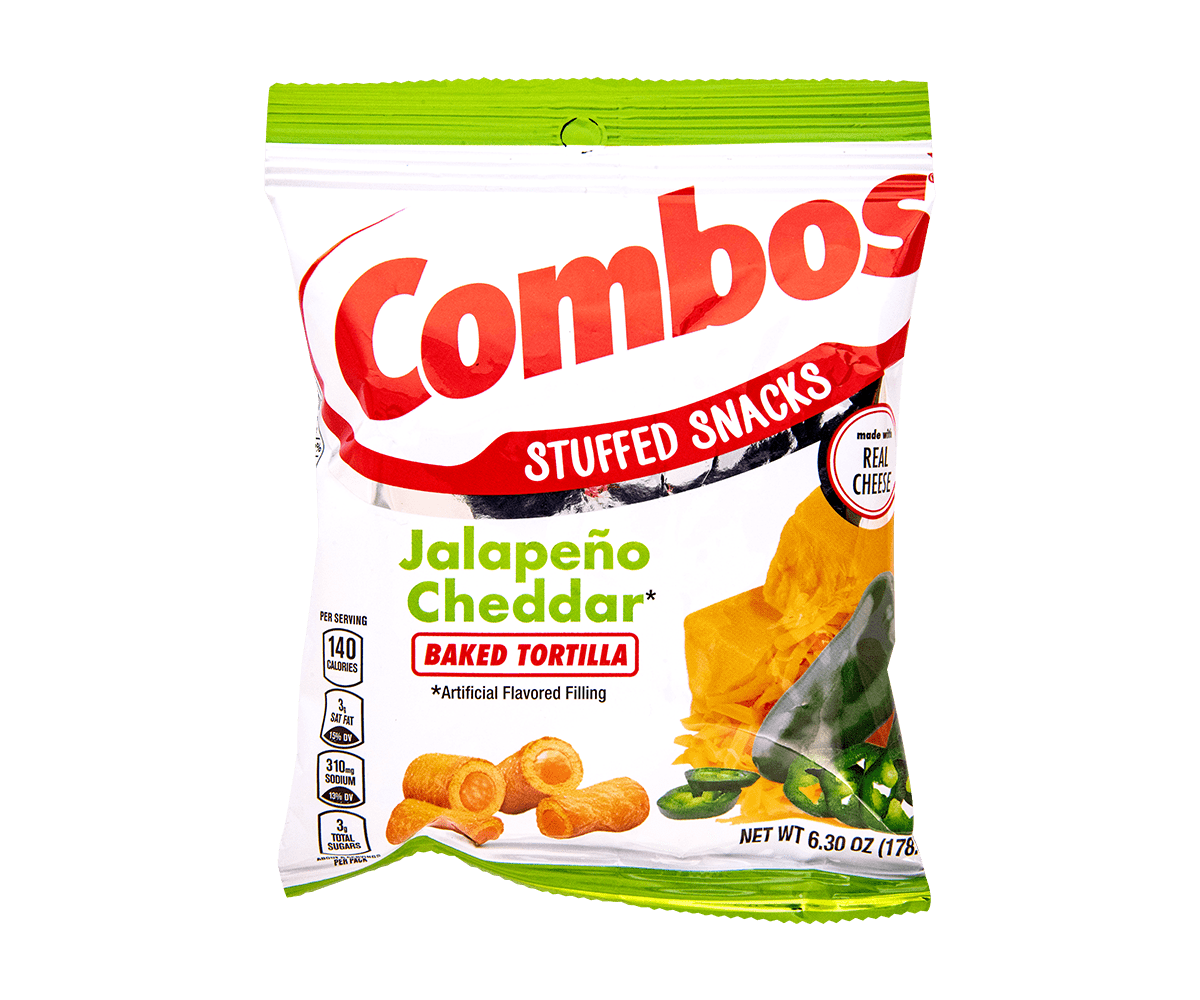 Combos Stuffed Snacks Jalapeno Cheddar Baked Tortilla (Case of 12