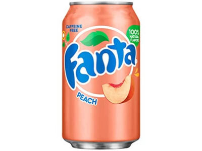 Fanta Peach Soda Can - Case of 12 - USA