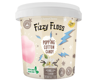 Fizzy Floss Popping Cotton Candy Vanilla 60g (Case of 18)